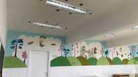 Sala de clasa/scoala pictata pentru copii, pictura educativa pe perete
