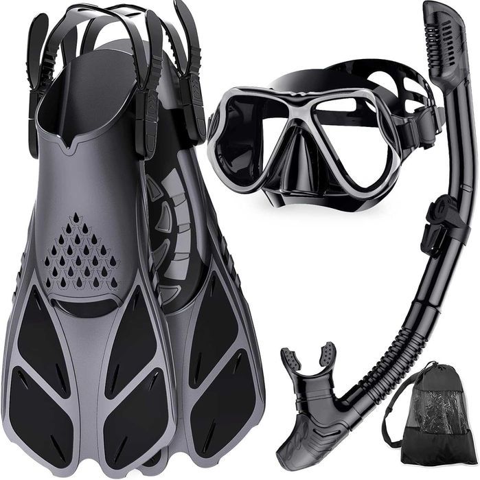 Set snorkeling adulti: masca, tub, labe inot 35-39, sac