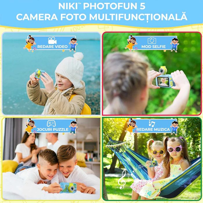 Camera Foto de Jucarie NIKI PhotoFUN 5, 32GB , Selfie, Filtre Foto