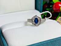 Бриллиантовое кольцо с натуральным камнем – Сапфир,
