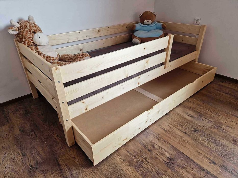 Pat din lemn masiv copii canapea 90x200