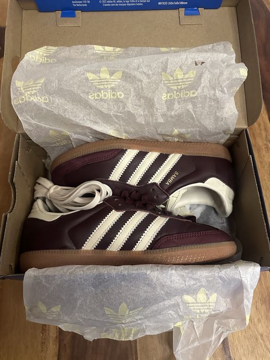 adidas Samba OG Maroon Gold Metallic (W)