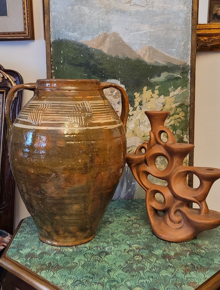 Vaze vintage teracota ,Murano ,tapiserie goblen 2 metri , veioza,deco