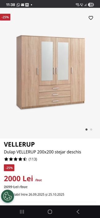 Vand mai multe piese de mobilier