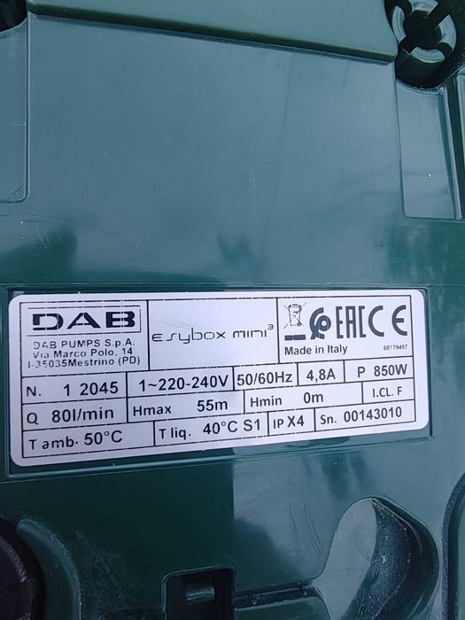 Hidrofor electronic DAB E.sybox mini³ – utilizat foarte puțin