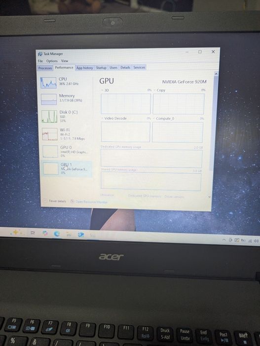 Acer low gaming i5 8gb Nvidia GeForce 2gb SSD
