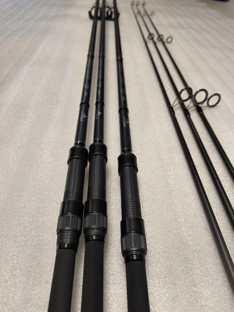 SET 3 Lansete EastShark EBISU CARP 3.90 m 3.75LBS + 3 Mulinete 10000