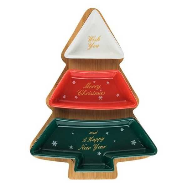 Коледни купички Mercado Trade, Бамбукова основа във формата на елха