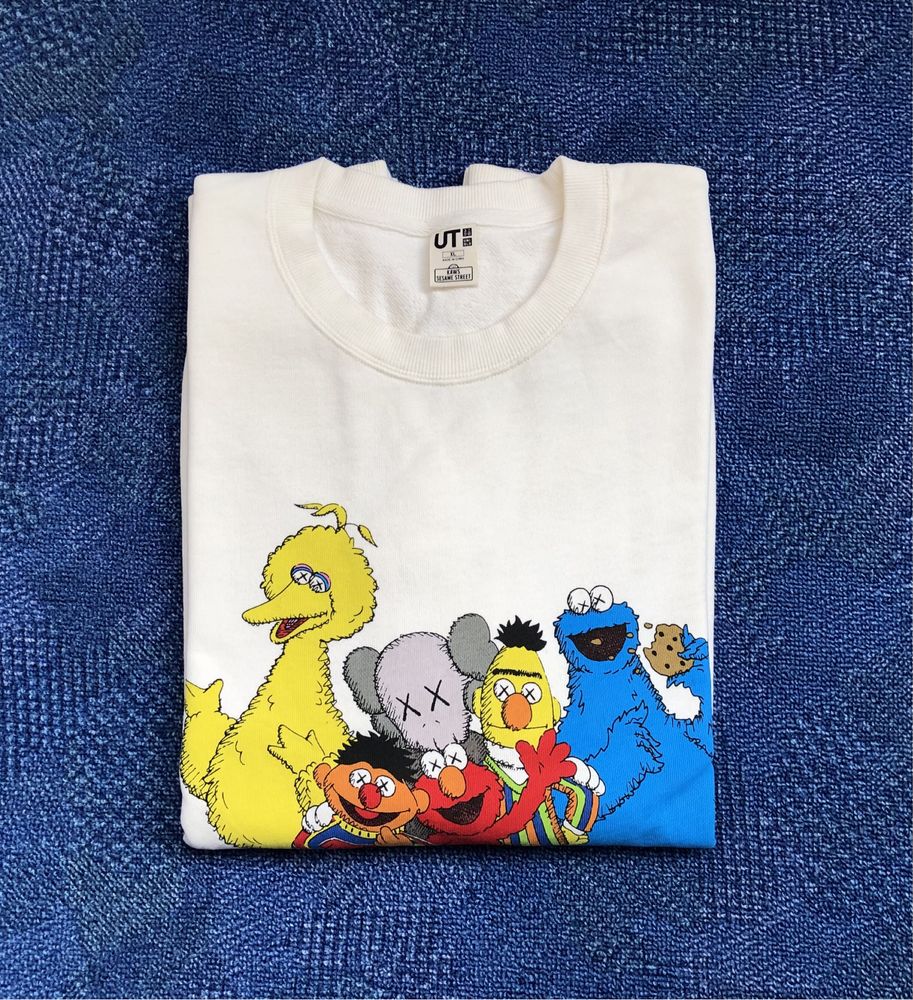 KAWS x Uniqlo x Sesame Street ОРИГИНАЛ мъжки суичър/блуза - XL