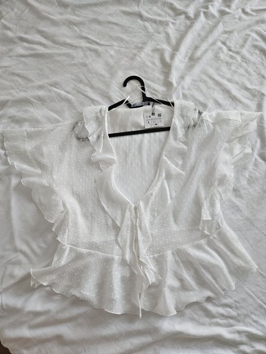 Camasa alba cu volane L