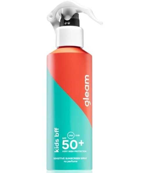 Spray protectie solara SPF 50+ Gleam Kids BFF pentru copii, Set 12 buc