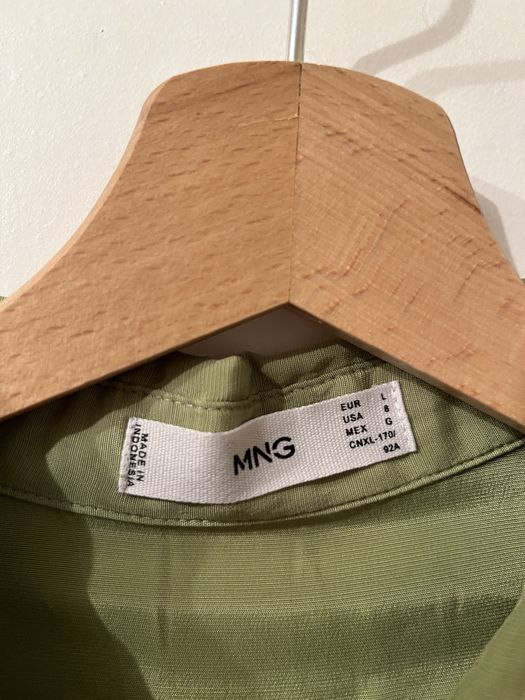 Mango сатинирана миди рокля с прехлупване