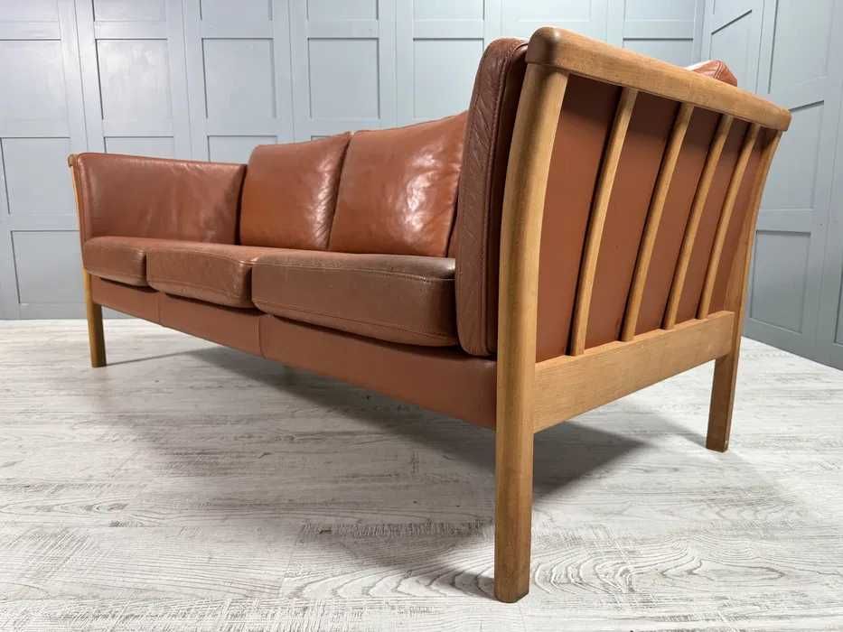 Датски диван 3-ка естествена кожа Д1089-Д