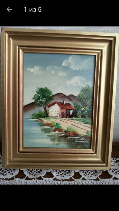 Винтажная картина с подписью художника. Испания