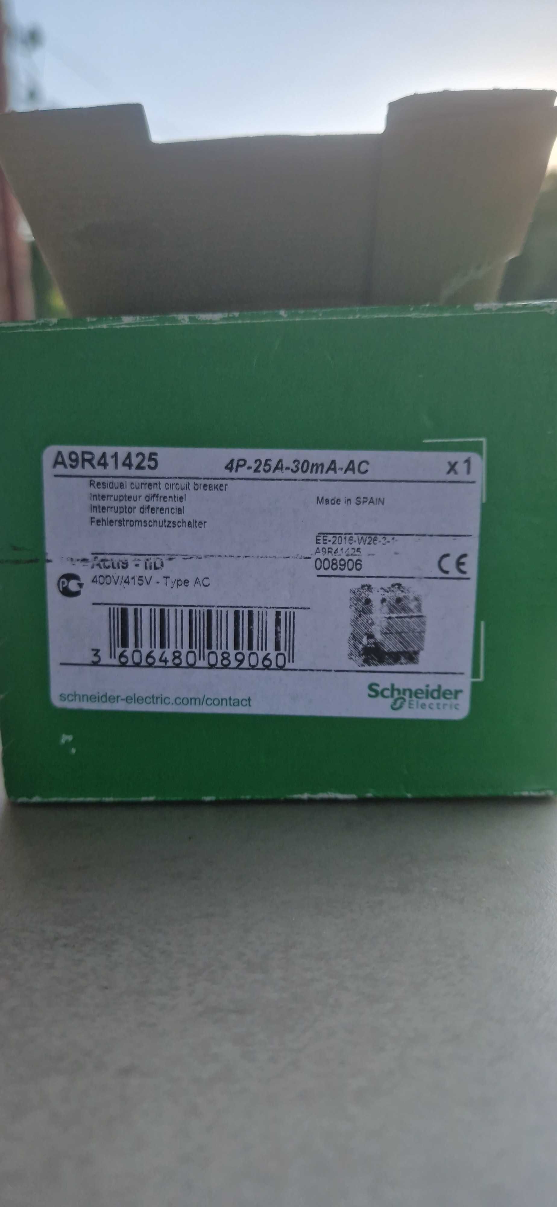Schneider - Дефектнотокова защита - 4P - 25A - 30mA - тип AC