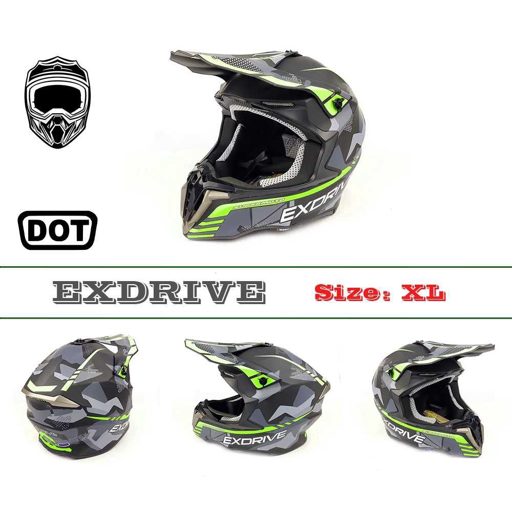 Кросова каска EXDRIVE, Full Face, DOT, Size: XL - Вело, Мото, Скутер
