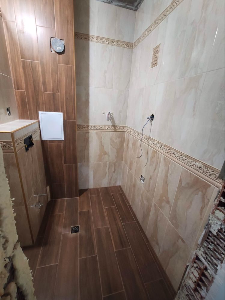 Лепене на плочки, бани, под, душ кабини, структури
