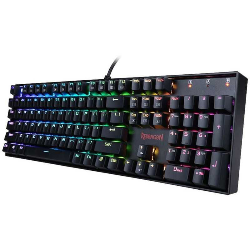 Tastatura Gaming Redragon Mitra RGB Black Mecanica - switch blue