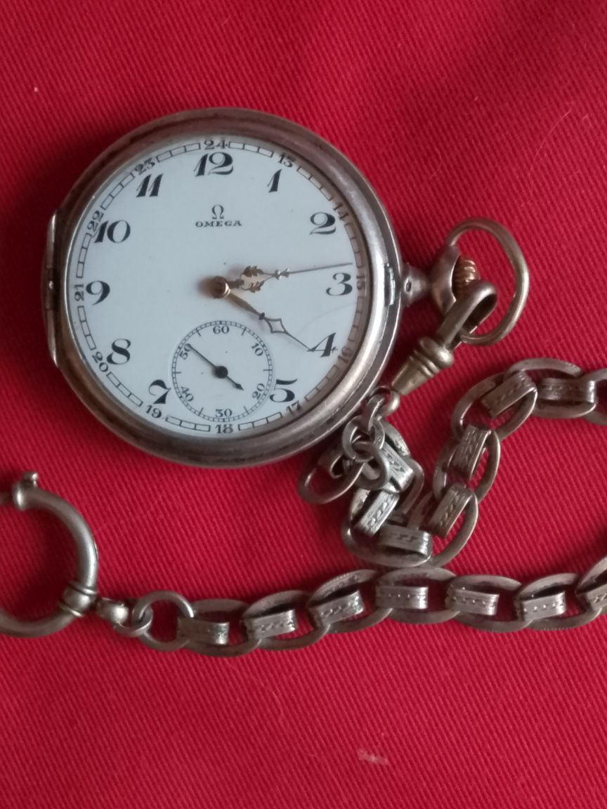 Сребърен джобен часовник,, Omega "