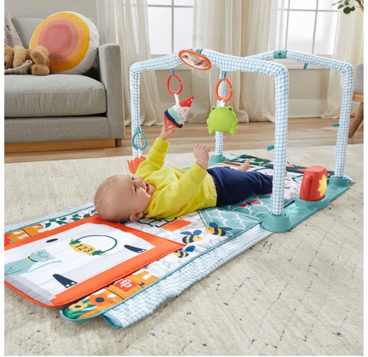 Salteluta activitati FISHER PRICE 3 in 1 casuta, Crawl & Play, 0 ani+
