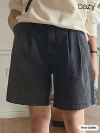 Чисто нови къси дънкови панталони, черен цвят, размер 32