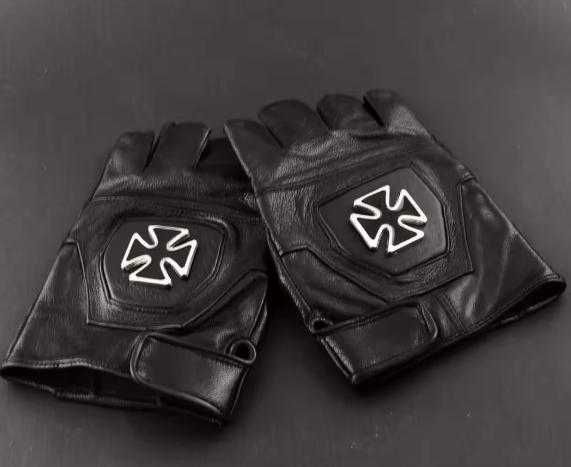 Ретро Пънкарски Кожени Колекционерски Ръкавици Железен Кръст IronCross