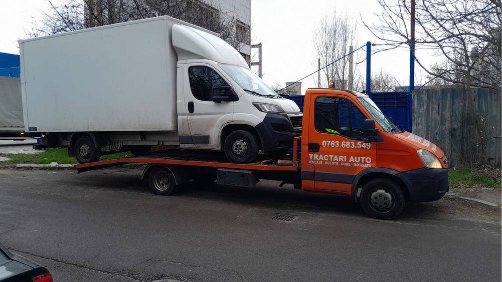 Tractari auto moto Transport dube rulote Platforma Asistenta rutiera