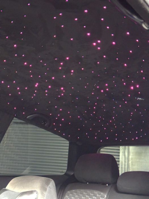 Retapitare plafon Dacia textil/alcantara gri/negru/bej + stele