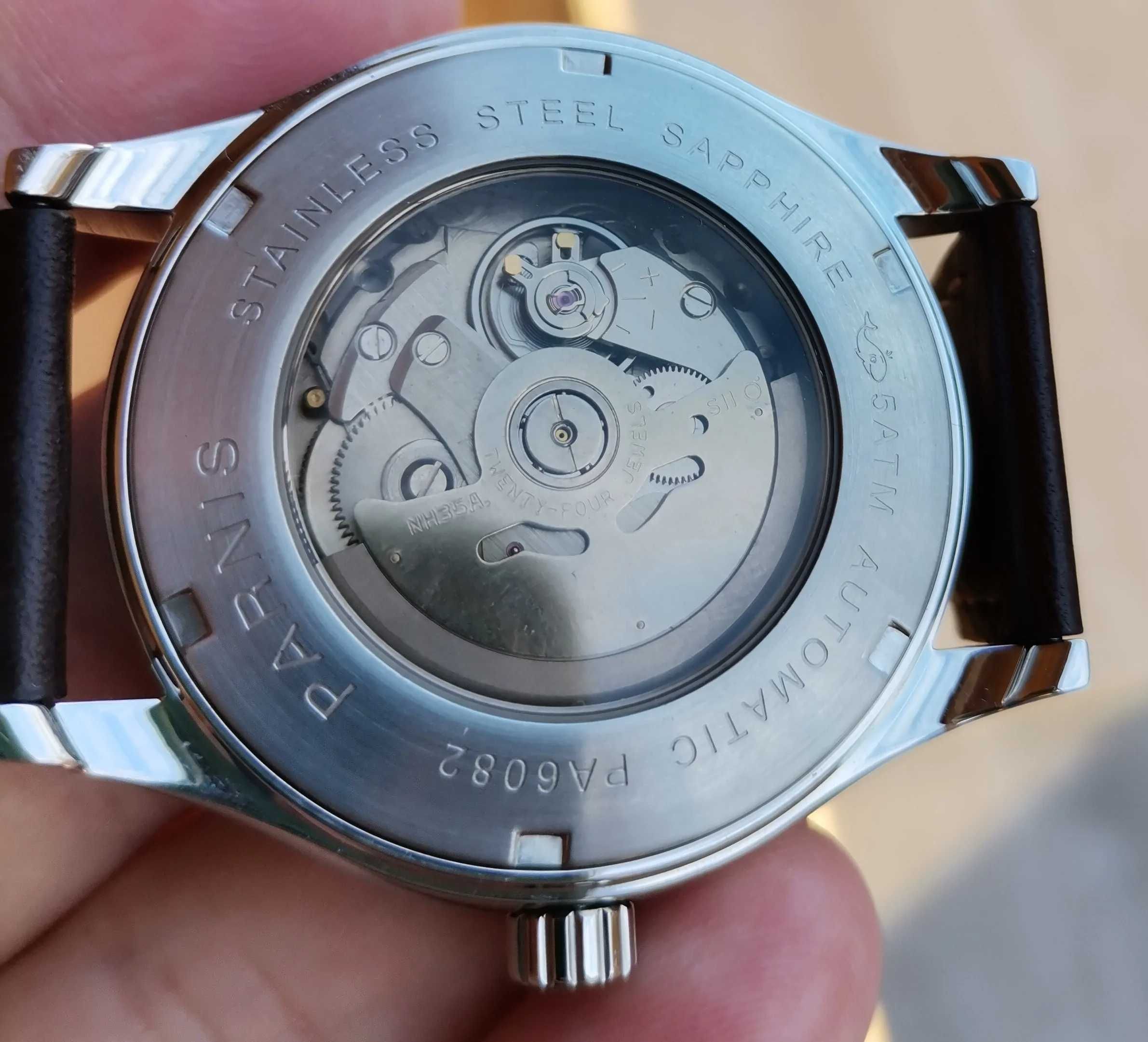 Parnis 44 mm mecanism Automatic Seiko NH35
