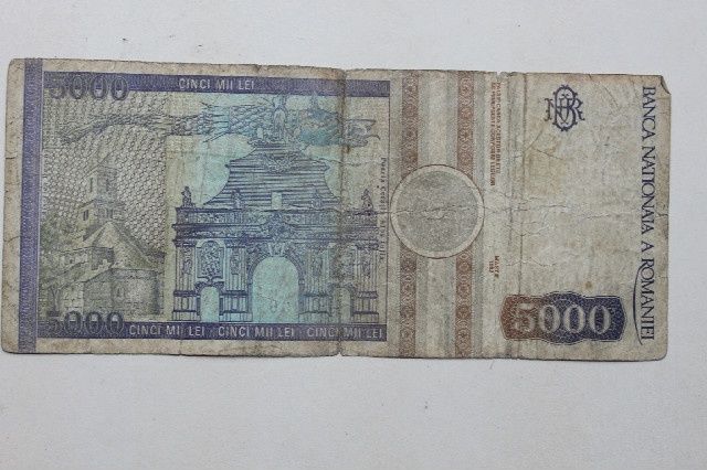 bancnota 5000 lei martie 1992 Romania rara