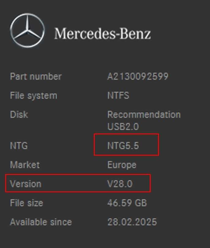 2025 карта навигация Мерцедес ъпдейт Mercedes NTG5.5 COMAND USB+код