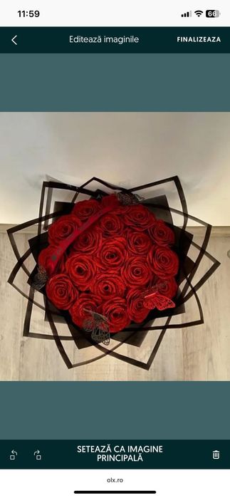 Trandafiri satin cu sclipici