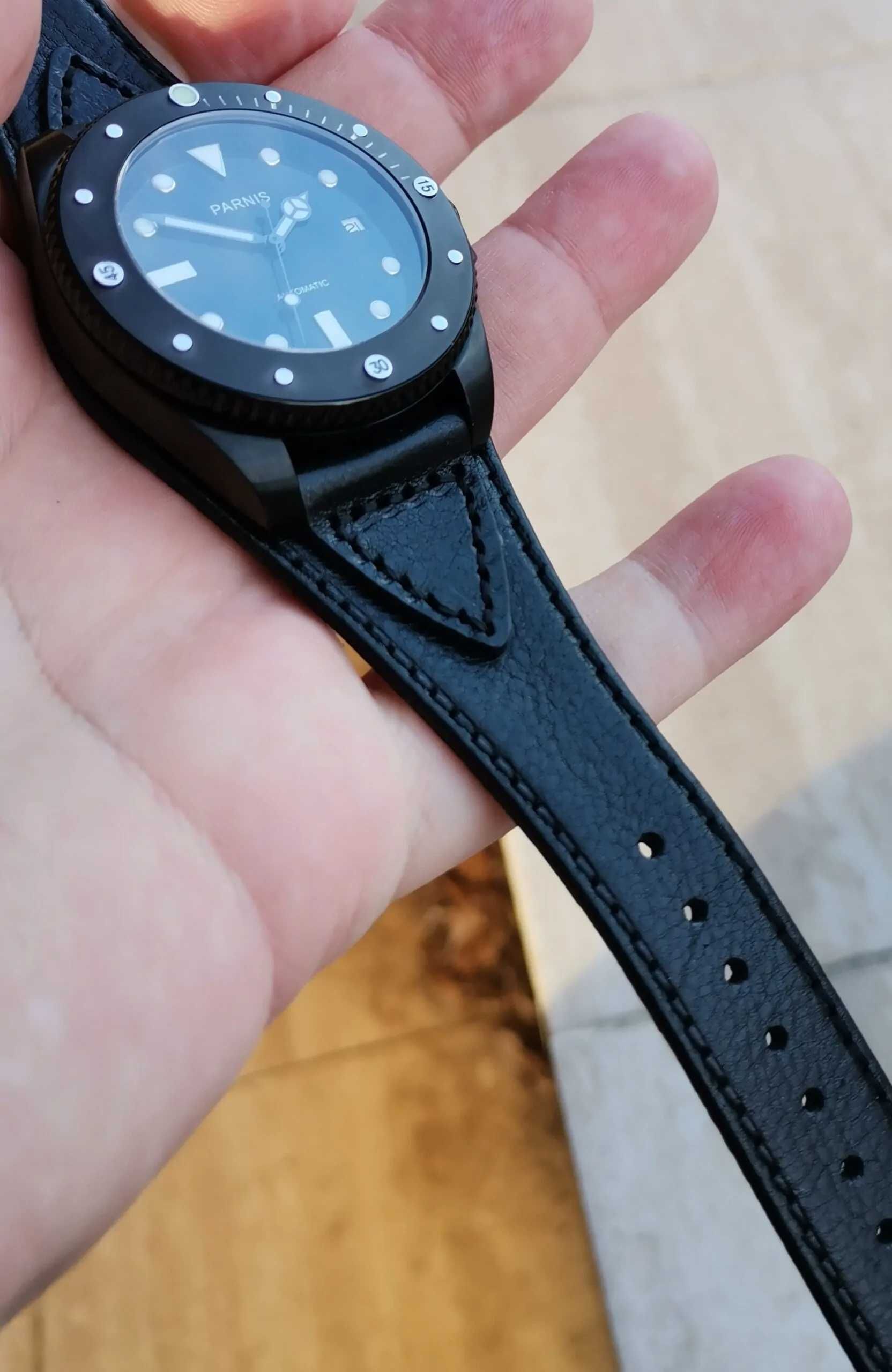 Parnis 43 mm Black Submariner Automatic