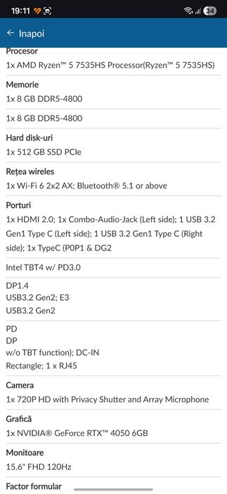 Laptop gaming Lenovo schimb/vanzare