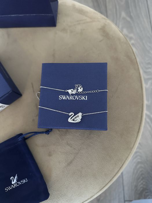 Lant Colier Lantisor Swarovski Dancing Swan silver