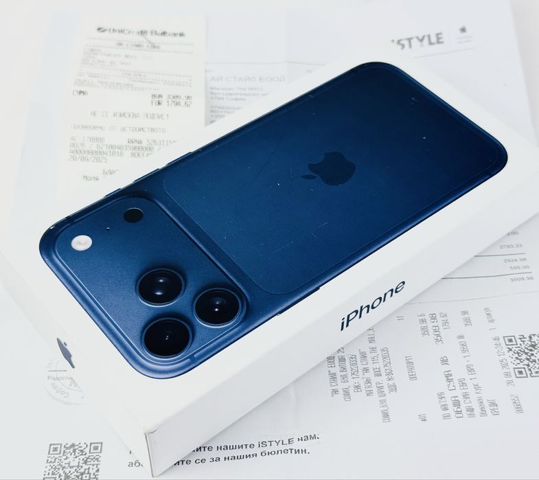 НОВ! Apple iPhone 17 Pro Max 512GB Deep Blue 2г. Гаранция!