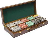 Покерный набор 500 фишек Wood case + Bonus