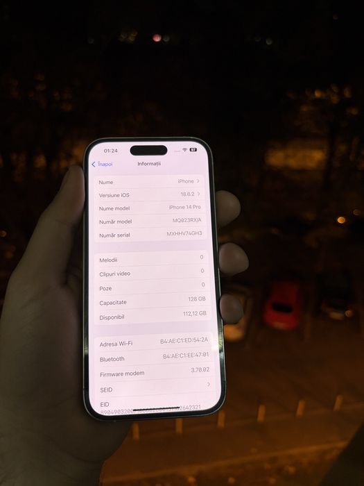 Vand iPhone 14 PRO 128 GB Silver 86% bateria sau schimb