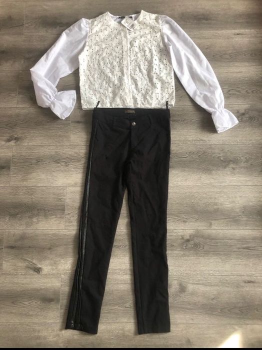 Cămașă albă și pantaloni negri dama s