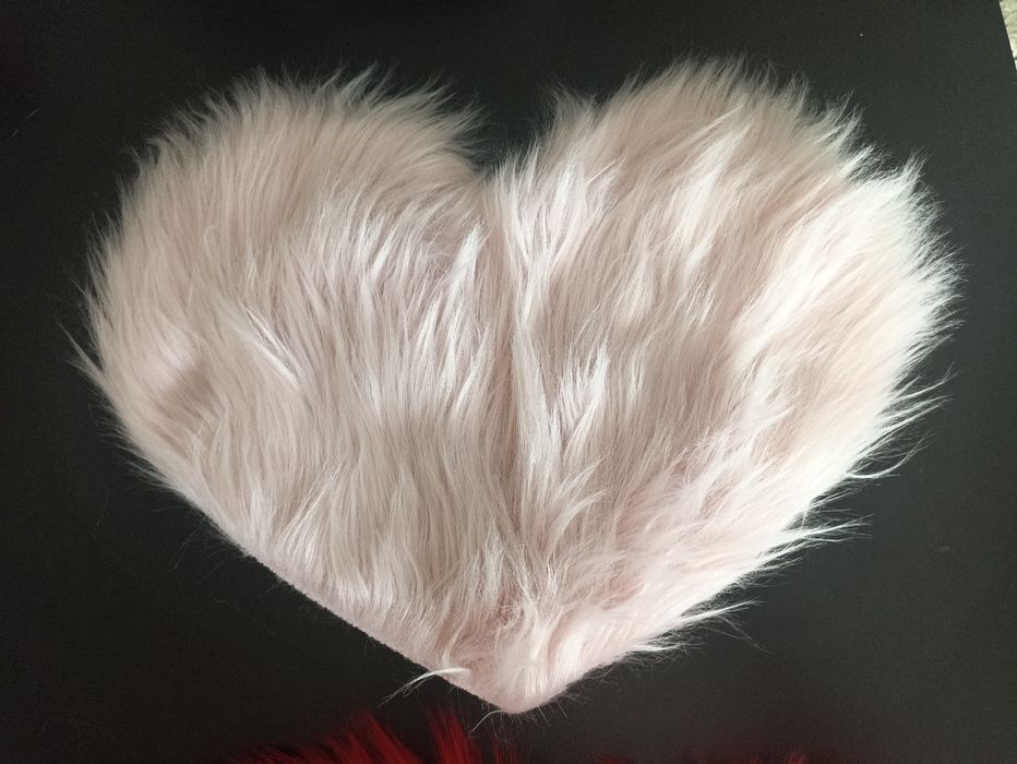 Set covorase inimioare/inimi roz-rosu pufoase copii/adolescenți