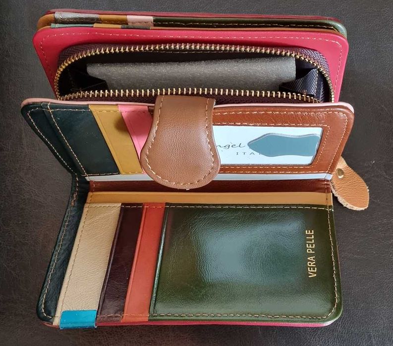 Portofel din piele naturala, foarte șic si actual , 16x10x4 cm, cadou