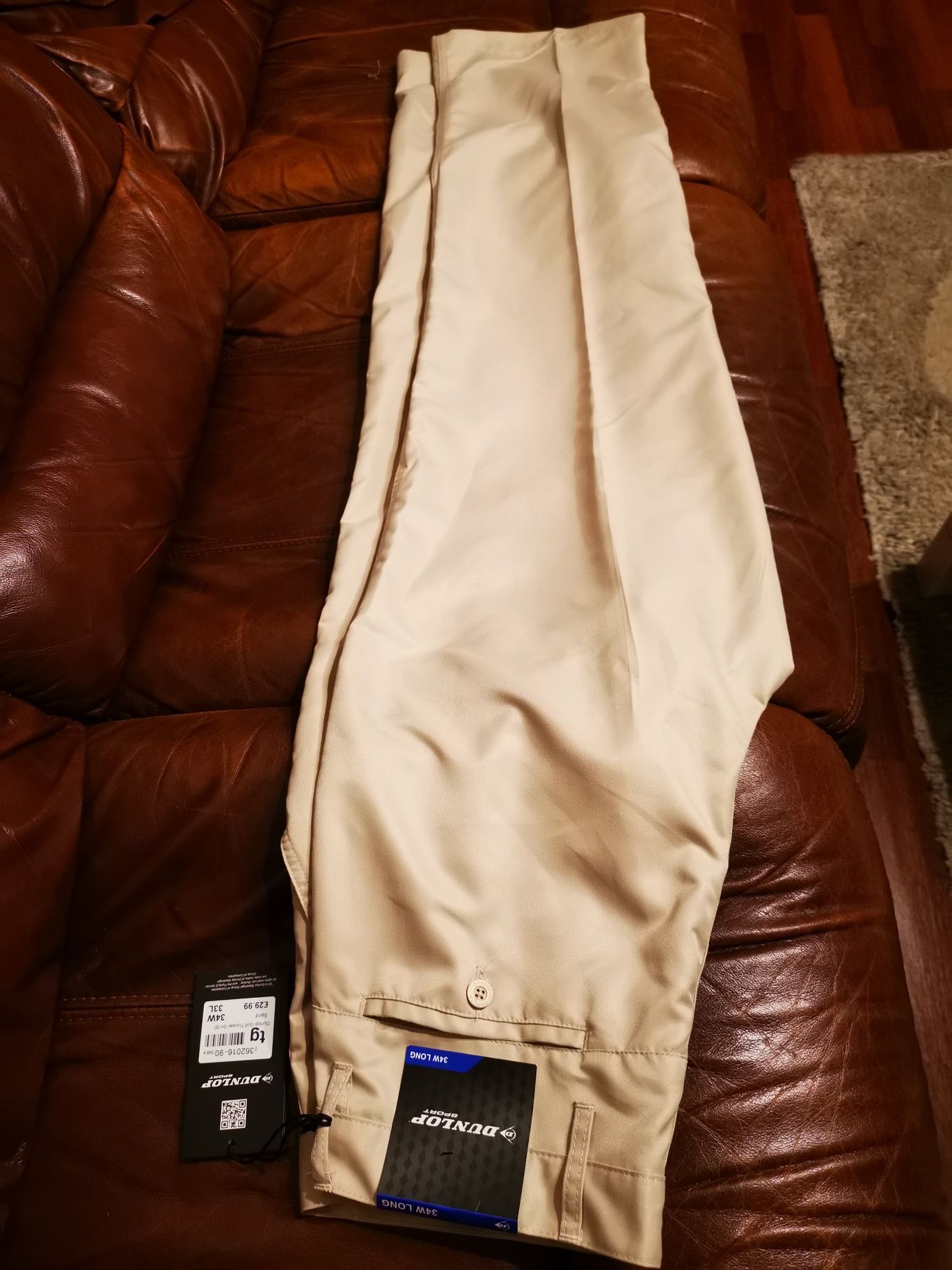 Pantaloni de Vara Dunlop Golf Crem marimea 34W 33L - noi cu eticheta