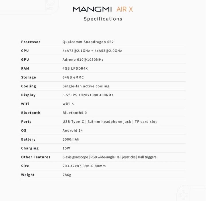 Mangmi Air X - Андроид ретро конзола