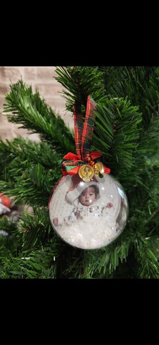 Коледна топка със снимка или надпис