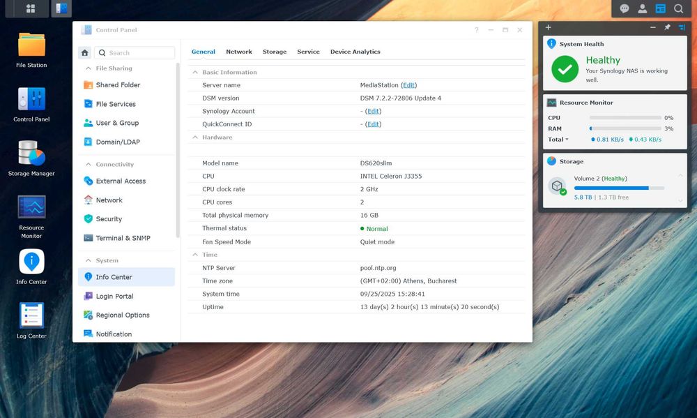 6x SSD/HDD NAS Synology DS620slim, 16GB RAM, 6x SATA3, 2x GigabitLAN