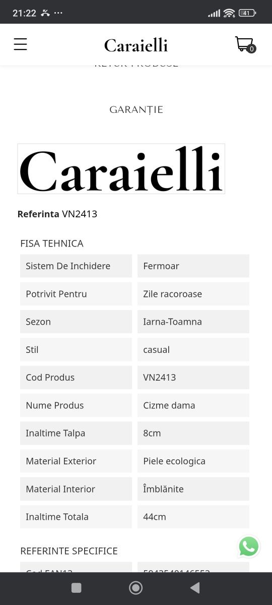 Cizme piele întoarsă  ecologică marimea 38