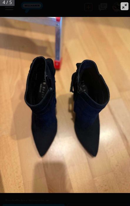 Botine Ted Baker cu toc gros- piele intoarsa