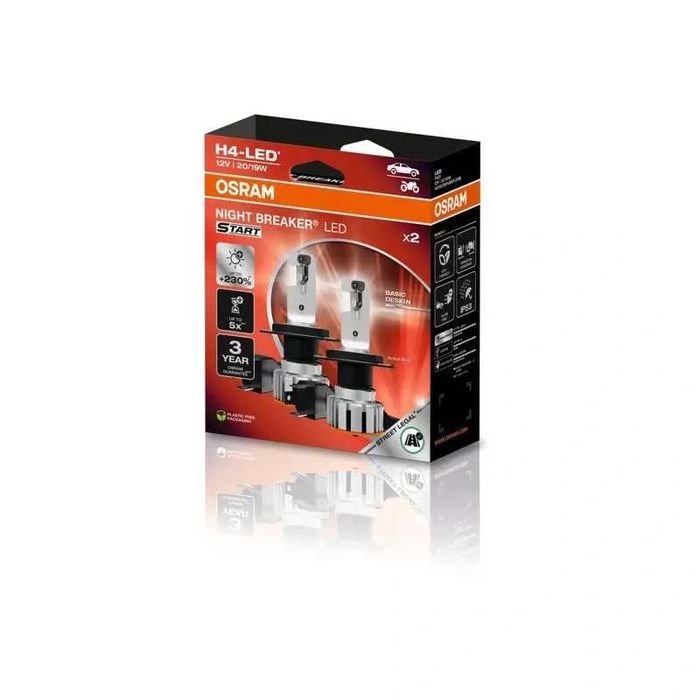 LED/Лед Диодни крушки Osram H4 LEDriving NIGHT BREAKER  20/19W 12V