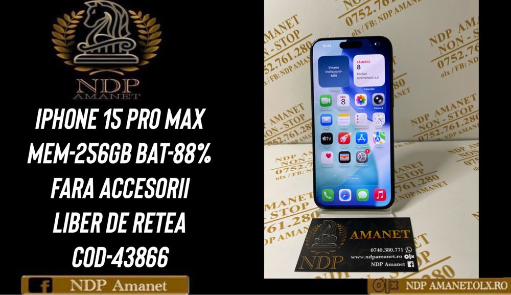 NDP Amanet Braila Iphone 15 Pro Max 256gb (43866)