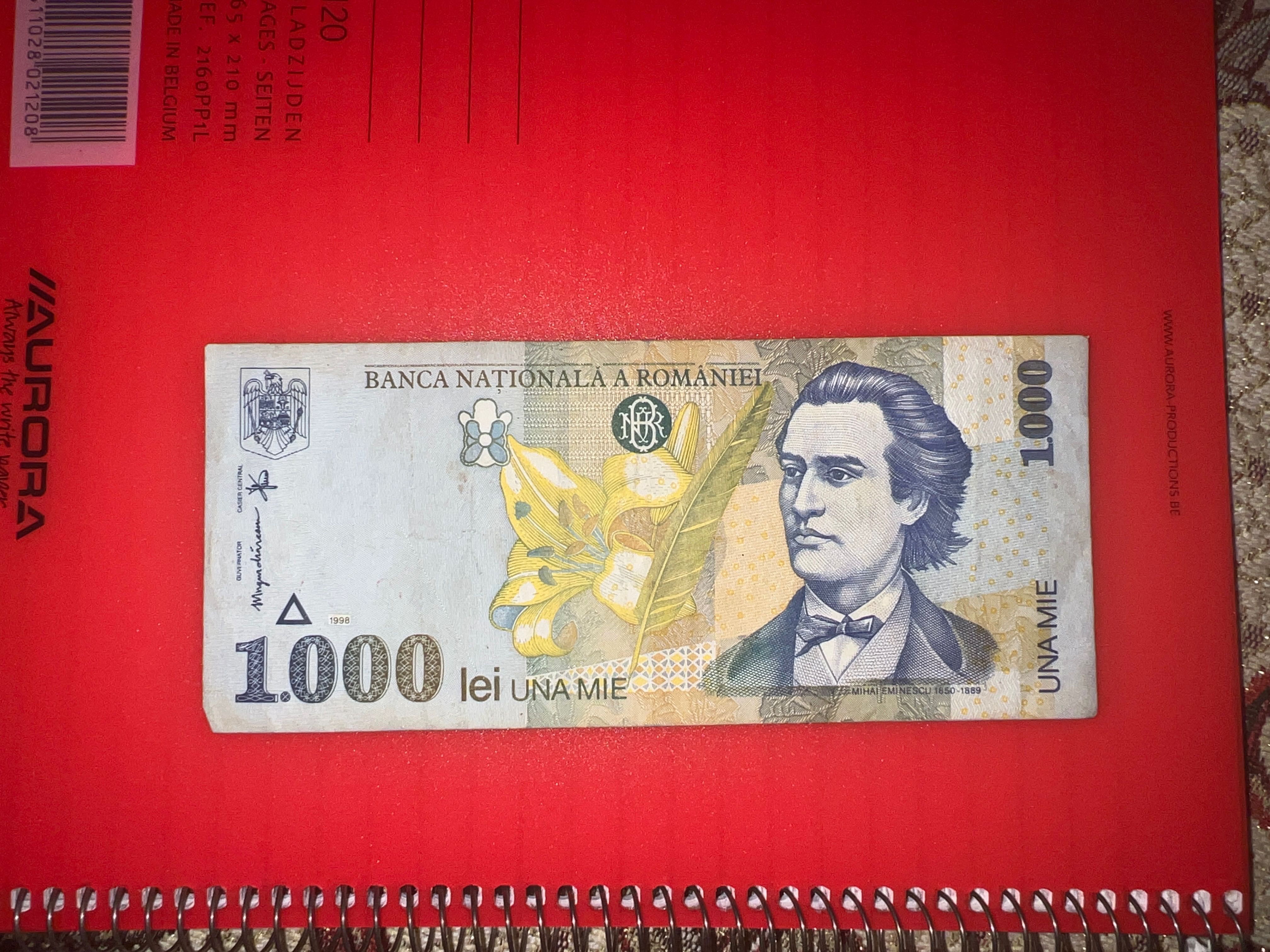 Bancnotă 1.000 Lei UNA MIE. An 1998